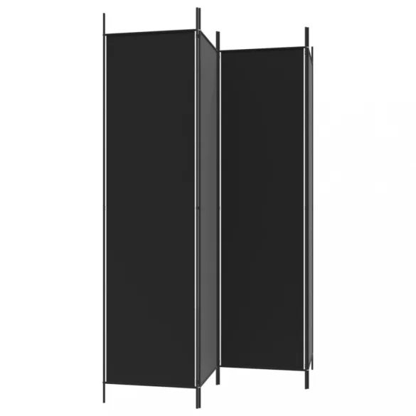 4 paneles fekete szövet térelválasztó 200 x 200 cm