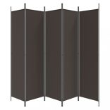 5 paneles barna szövet paraván 250x200 cm