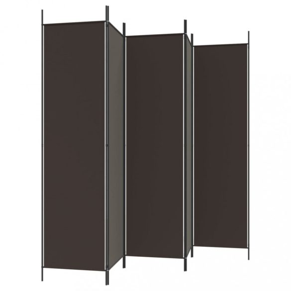 5 paneles barna szövet paraván 250x200 cm