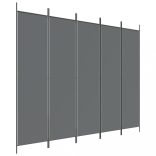 5 paneles antracitszürke szövet térelválasztó 250x200 cm