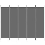 5 paneles antracitszürke szövet térelválasztó 250x200 cm