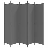 5 paneles antracitszürke szövet térelválasztó 250x200 cm