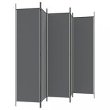 5 paneles antracitszürke szövet térelválasztó 250x200 cm