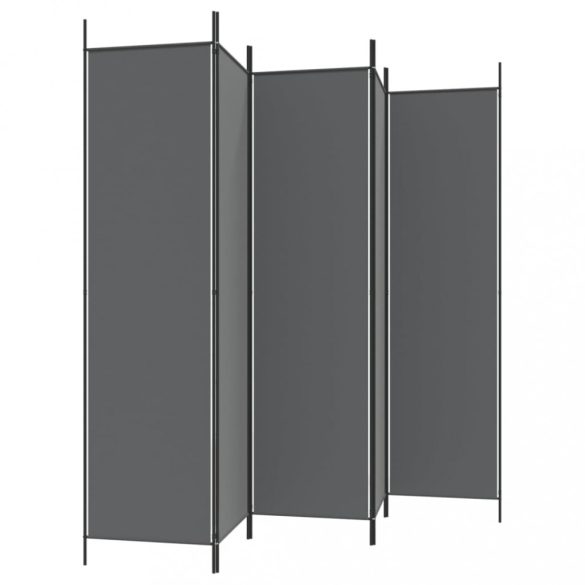 5 paneles antracitszürke szövet térelválasztó 250x200 cm