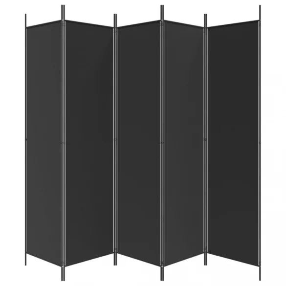 5 paneles fekete szövet térelválasztó 250x200 cm