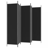 5 paneles fekete szövet térelválasztó 250x200 cm