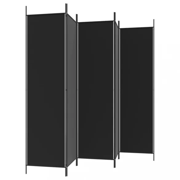 5 paneles fekete szövet térelválasztó 250x200 cm