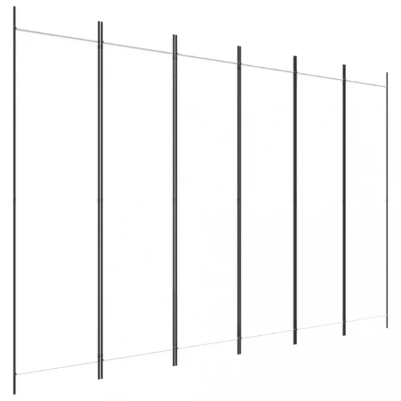 6 paneles fehér szövet térelválasztó 300x200 cm