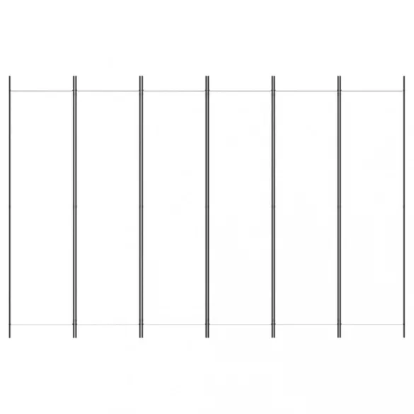 6 paneles fehér szövet térelválasztó 300x200 cm