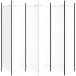 6 paneles fehér szövet térelválasztó 300x200 cm
