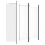 6 paneles fehér szövet térelválasztó 300x200 cm