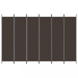 6 paneles barna szövet paraván 300x200 cm