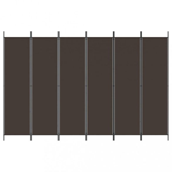 6 paneles barna szövet paraván 300x200 cm