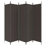 6 paneles barna szövet paraván 300x200 cm