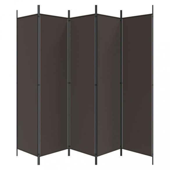 6 paneles barna szövet paraván 300x200 cm