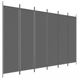 6 paneles antracitszürke szövet térelválasztó 300x200 cm