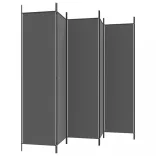 6 paneles antracitszürke szövet térelválasztó 300x200 cm