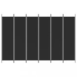 6 paneles fekete szövet térelválasztó 300x200 cm