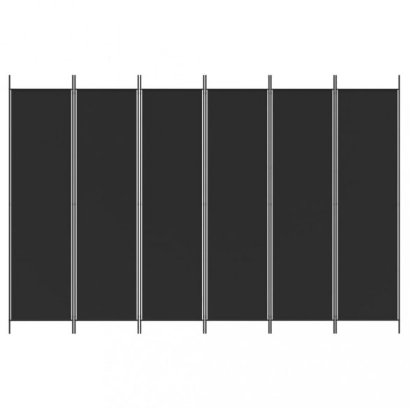 6 paneles fekete szövet térelválasztó 300x200 cm