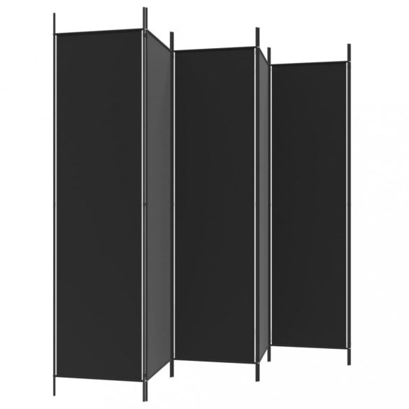 6 paneles fekete szövet térelválasztó 300x200 cm