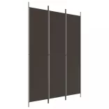 3 paneles barna szövet paraván 150x220 cm