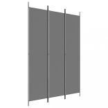 3 paneles antracitszürke szövet térelválasztó 150 x 220 cm