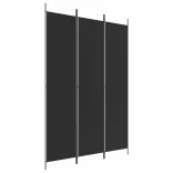 3 paneles fekete szövet térelválasztó 150x220 cm