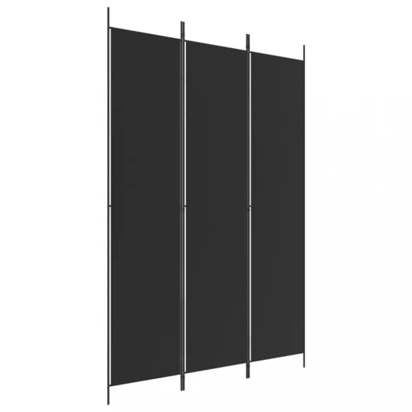 3 paneles fekete szövet térelválasztó 150x220 cm
