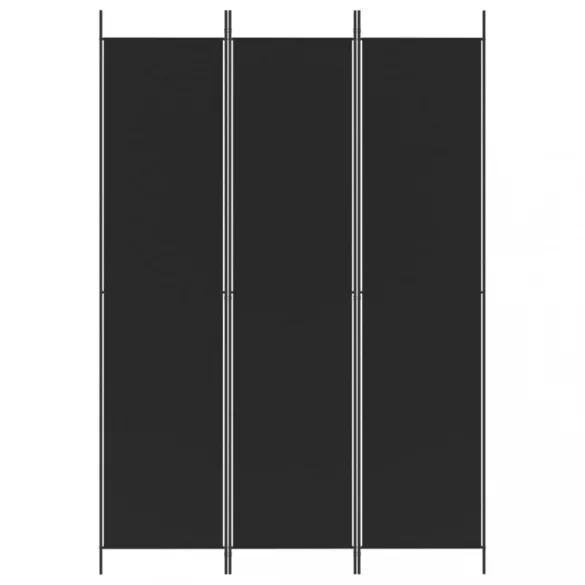 3 paneles fekete szövet térelválasztó 150x220 cm