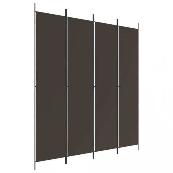 4 paneles barna szövet paraván 200x220 cm