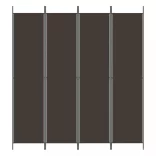 4 paneles barna szövet paraván 200x220 cm