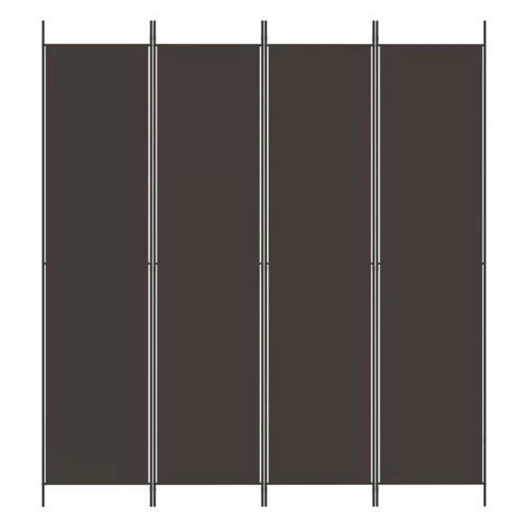 4 paneles barna szövet paraván 200x220 cm
