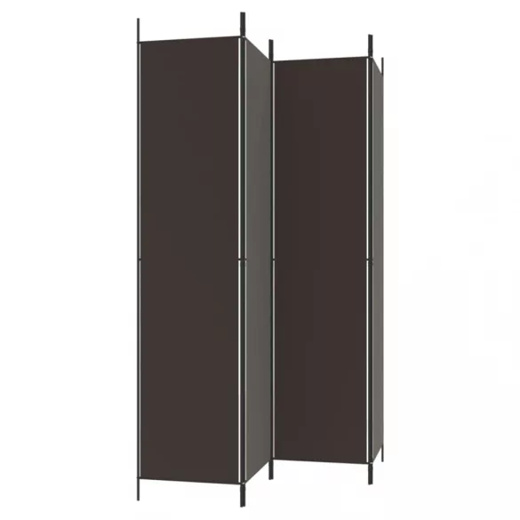 4 paneles barna szövet paraván 200x220 cm