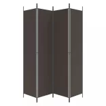 4 paneles barna szövet paraván 200x220 cm