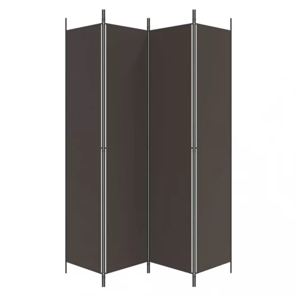 4 paneles barna szövet paraván 200x220 cm