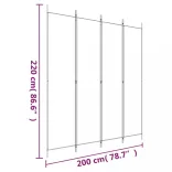4 paneles barna szövet paraván 200x220 cm