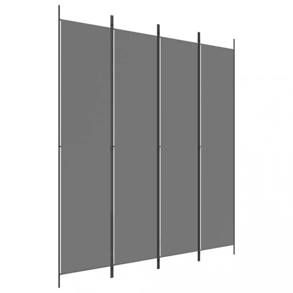 4 paneles antracitszürke szövet térelválasztó 200x220 cm