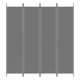 4 paneles antracitszürke szövet térelválasztó 200x220 cm