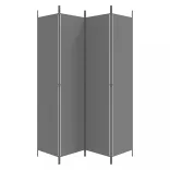 4 paneles antracitszürke szövet térelválasztó 200x220 cm