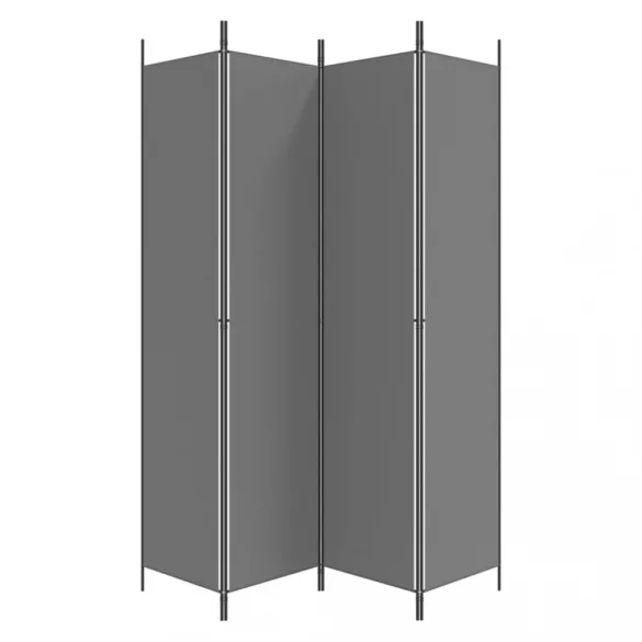 4 paneles antracitszürke szövet térelválasztó 200x220 cm
