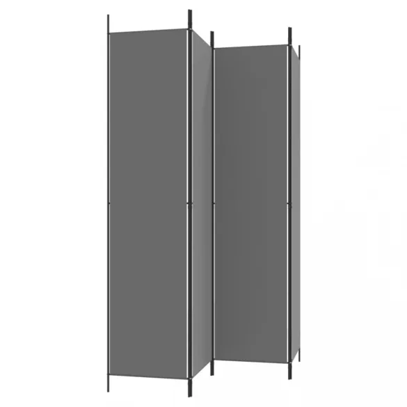 4 paneles antracitszürke szövet térelválasztó 200x220 cm