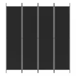 4 paneles fekete szövet térelválasztó 200x220 cm