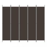 5 paneles barna szövet paraván 250 x 220 cm