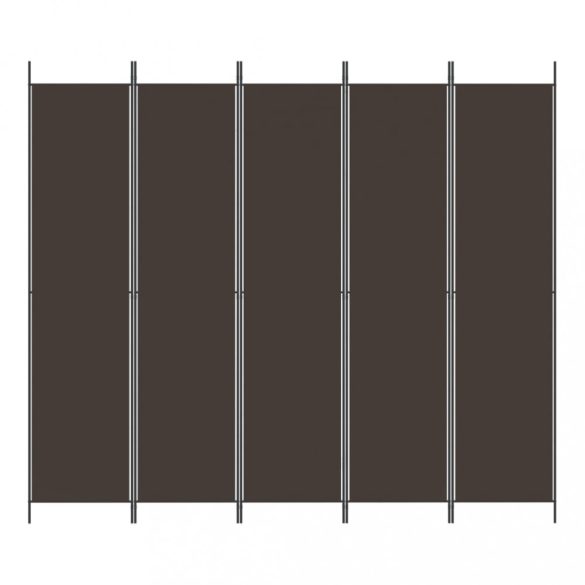 5 paneles barna szövet paraván 250 x 220 cm