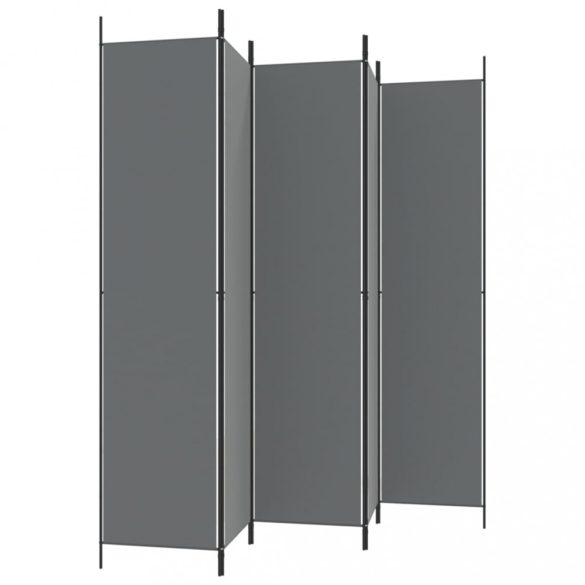 5 paneles antracitszürke szövet térelválasztó 250 x 220 cm