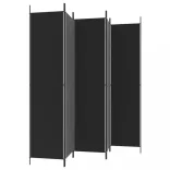 5 paneles fekete szövet térelválasztó 250x220 cm