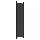 5 paneles fekete szövet térelválasztó 250x220 cm