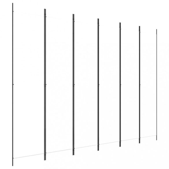6 paneles fehér szövet térelválasztó 250 x 220 cm