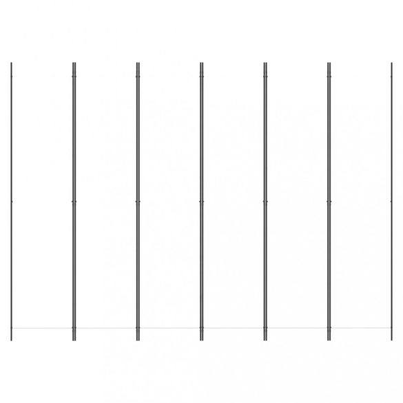 6 paneles fehér szövet térelválasztó 250 x 220 cm