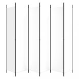 6 paneles fehér szövet térelválasztó 250 x 220 cm